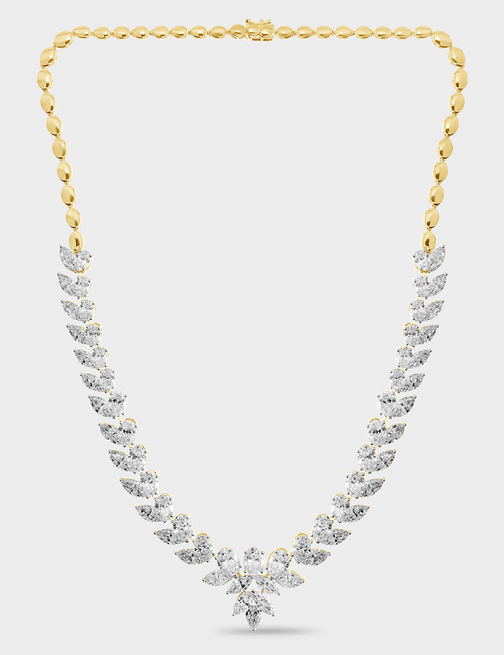 Lumin Leaf Diamond Necklace 26.26 carat FG-VVS, Yellow Gold, large, image 2