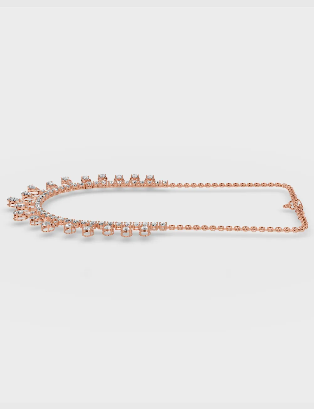 Pear Elegance Diamond Necklace 16.21 carat FG-VVS, Rose Gold, large, image 4