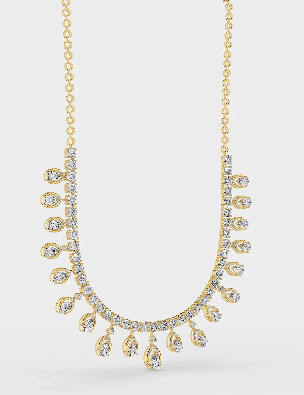 Pear Elegance Diamond Necklace 16.21 carat FG-VVS, Yellow Gold, large, image 5