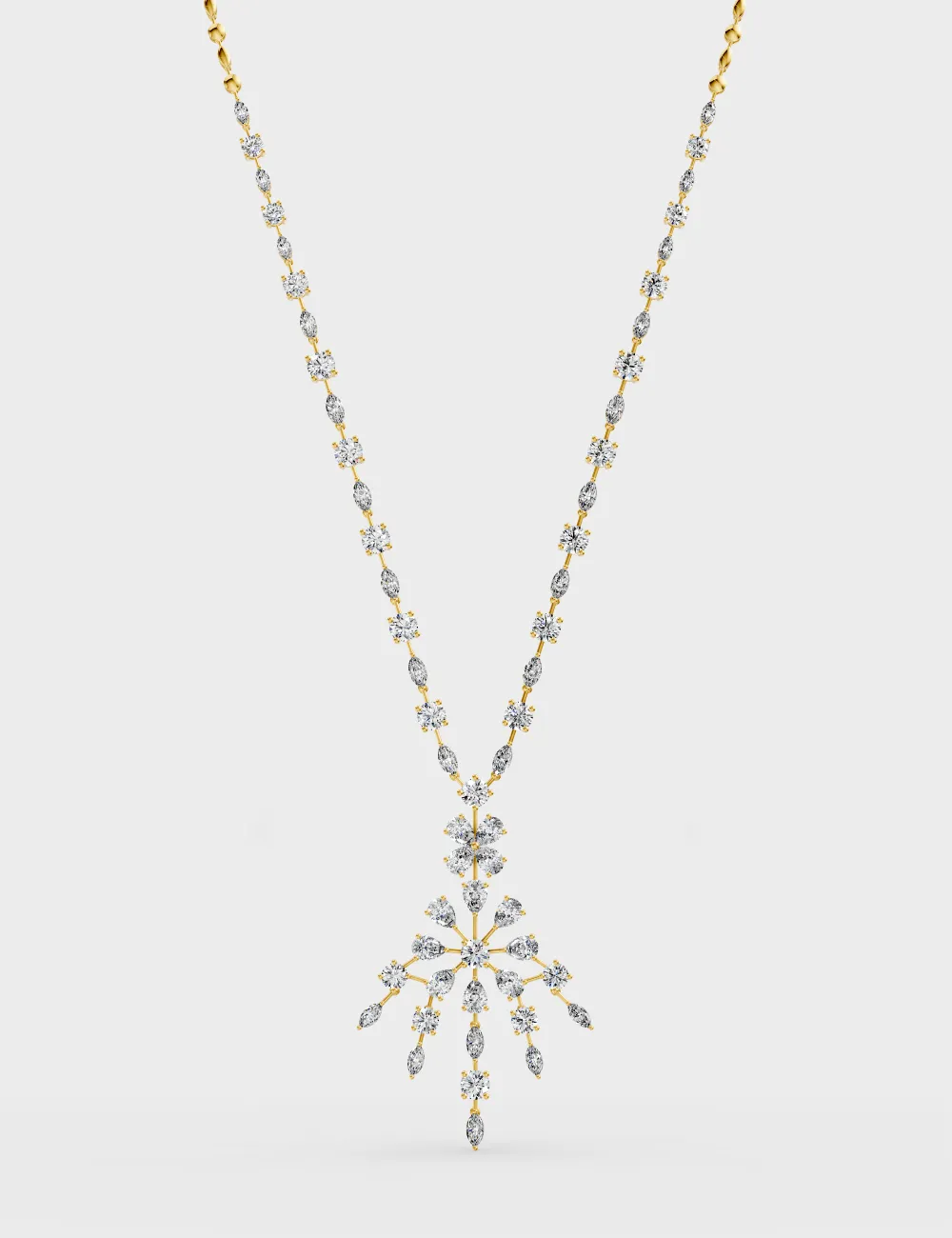 Resplendent Diamond Necklace 14.75 carat FG-VVS, Yellow Gold, large, image 2