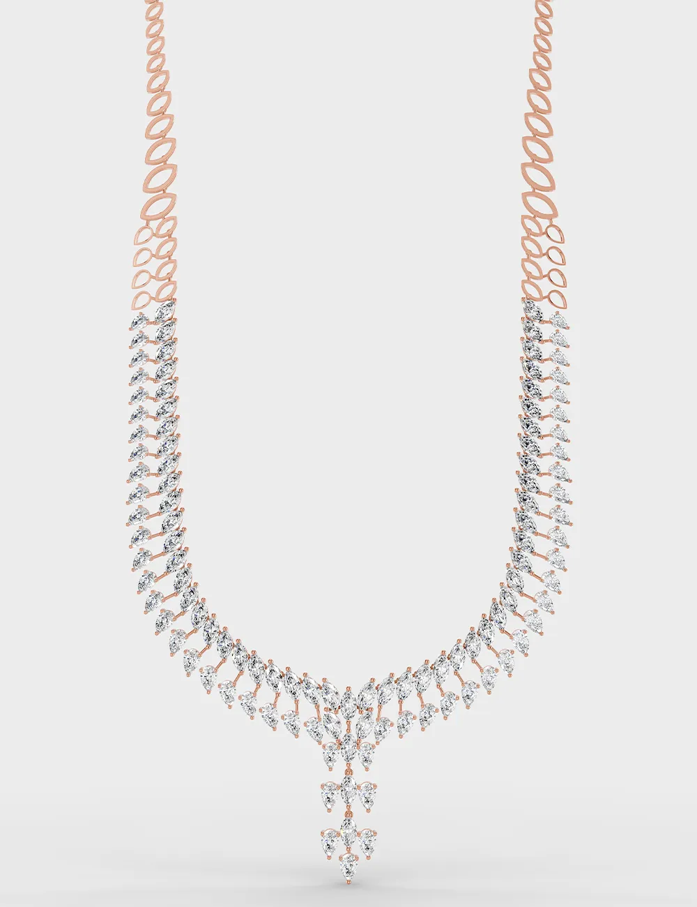 Soir&eacute;e Splendour Diamond Necklace 26.04 carat FG-VVS, Rose Gold, large, image 2