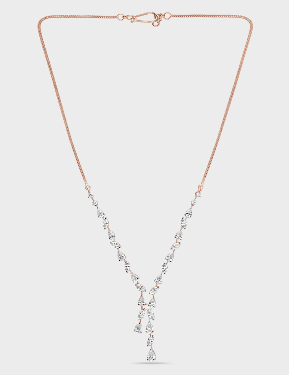 Cascading Radiance Diamond Necklace 3.8 carat FG-VVS, Rose Gold, large, image 2