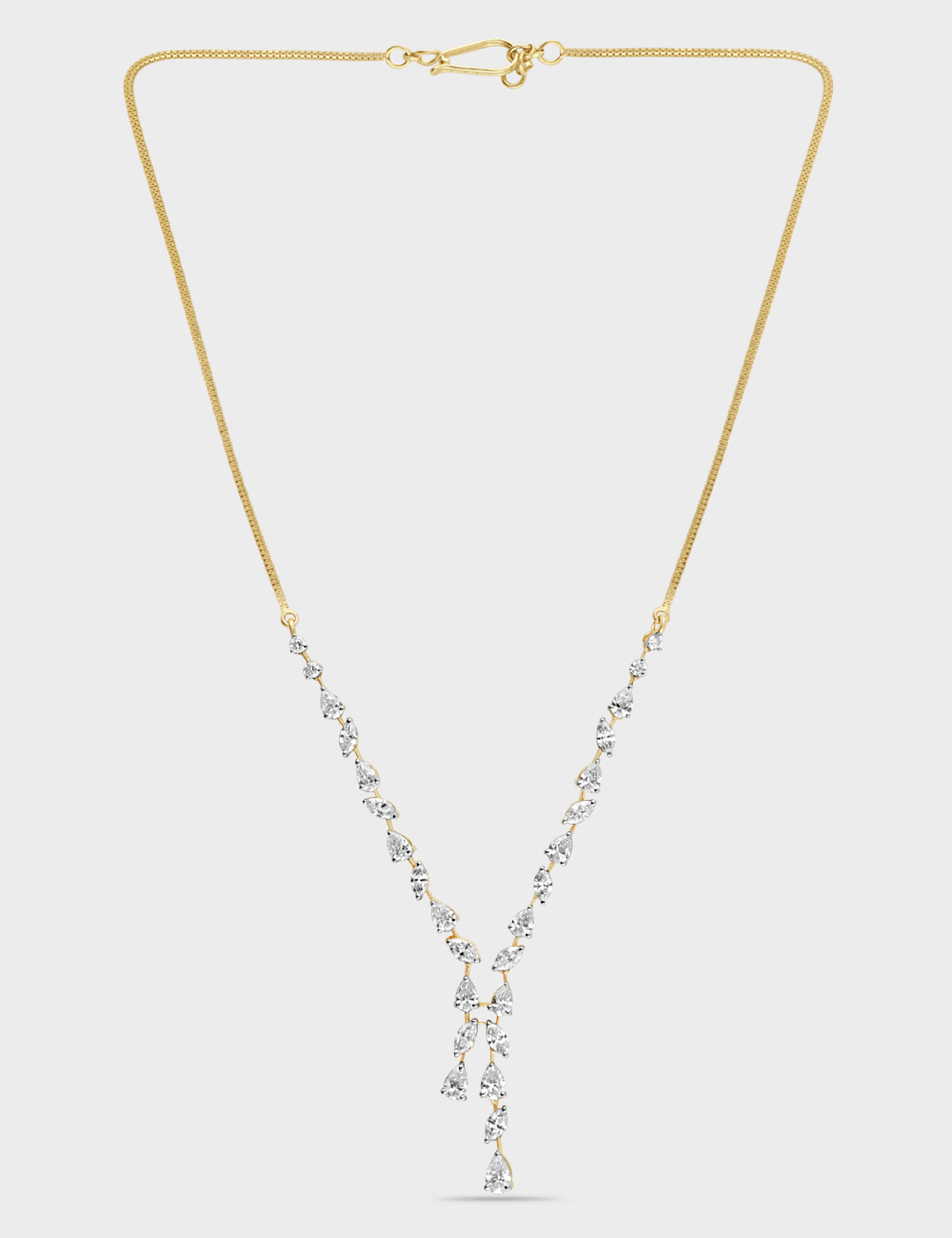 Cascading Radiance Diamond Necklace 3.8 carat FG-VVS, Yellow Gold, large, image 2