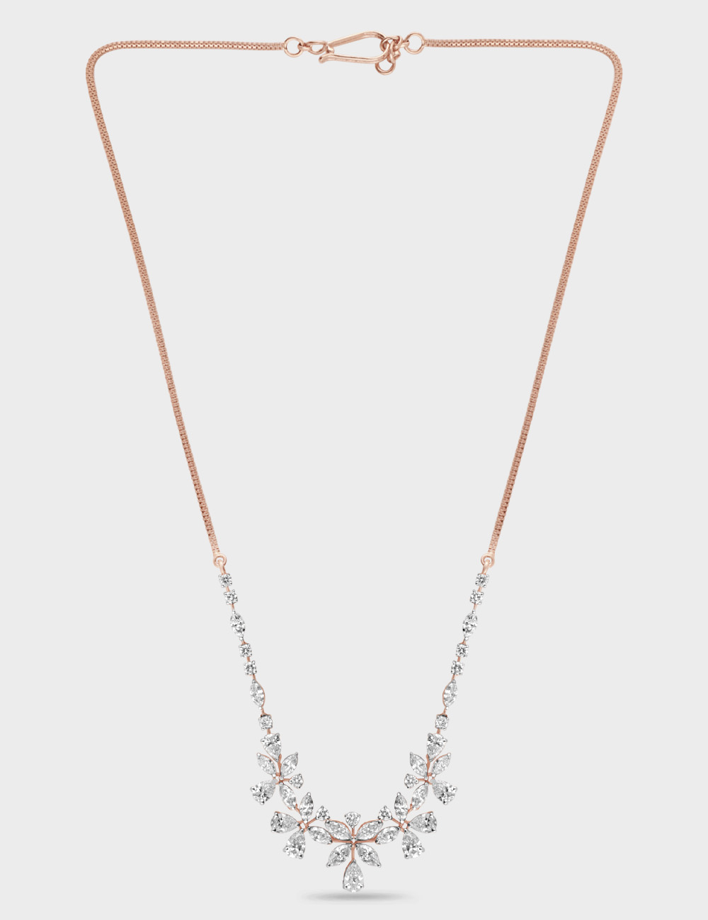 Elysian Wreath Diamond Necklace 4.89 carat FG-VVS, Rose Gold, large, image 2