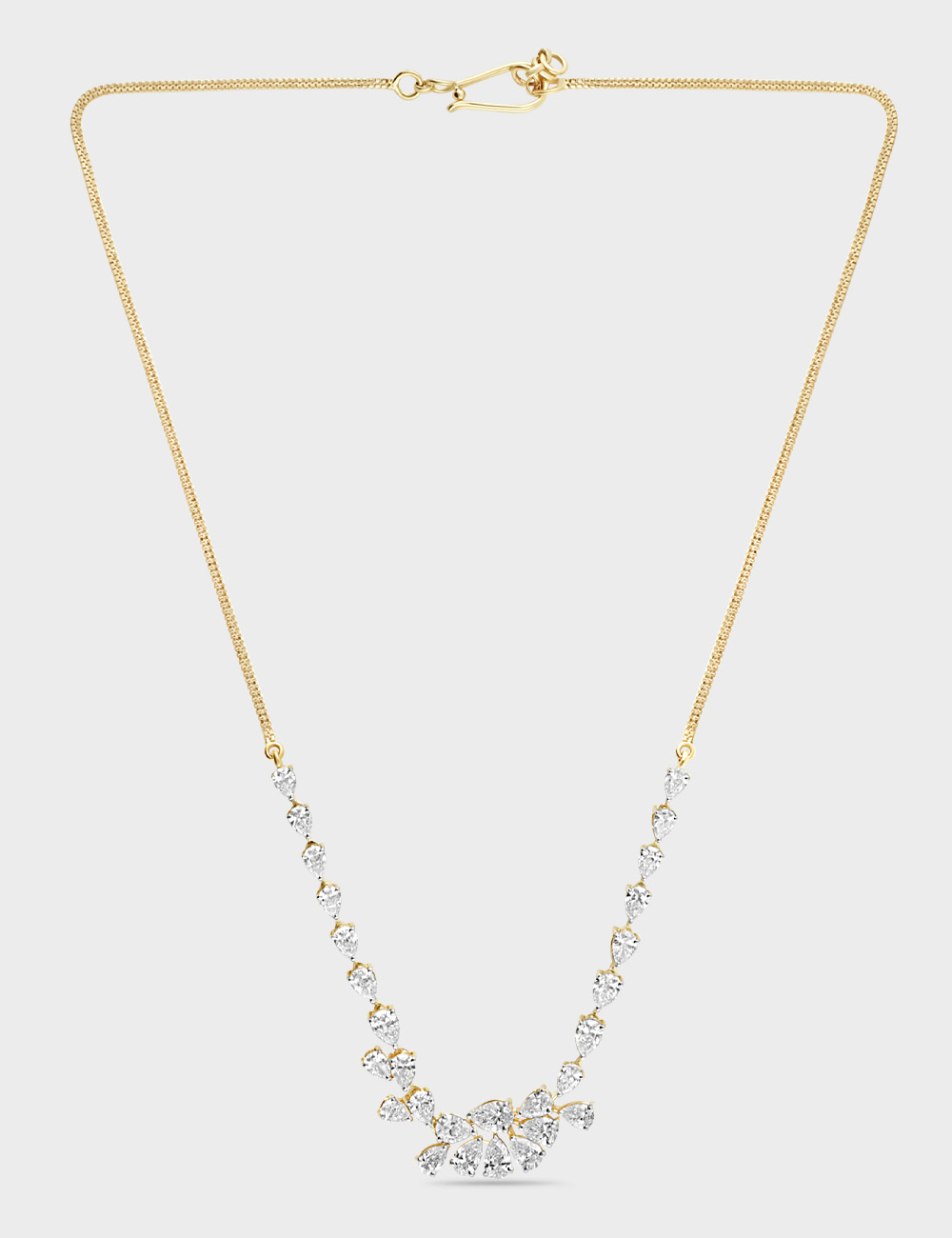 Poised Petal Diamond Necklace 5 carat FG-VVS, Yellow Gold, large, image 2