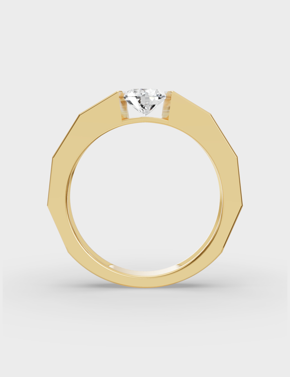 Everyday Elegant Diamond Men's Ring 77 cent FG-VVS, Yellow Gold, large, image 3