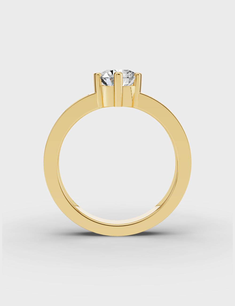 Stylish Men's Diamond Ring 71 cent FG-VVS, Yellow Gold, large, image 2