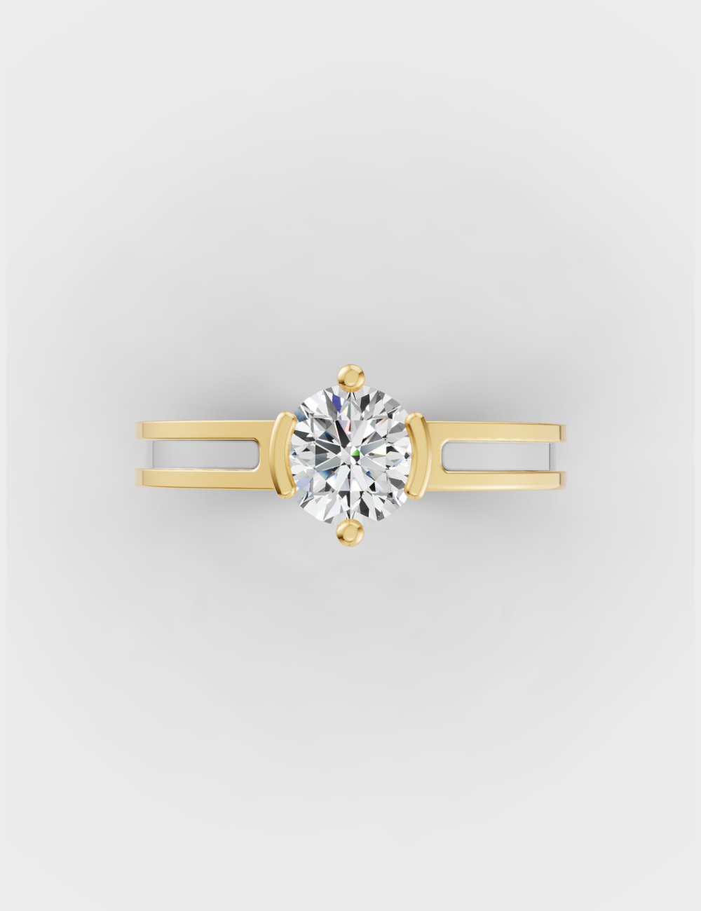 Stylish Men's Diamond Ring 71 cent FG-VVS, Yellow Gold, large, image 4