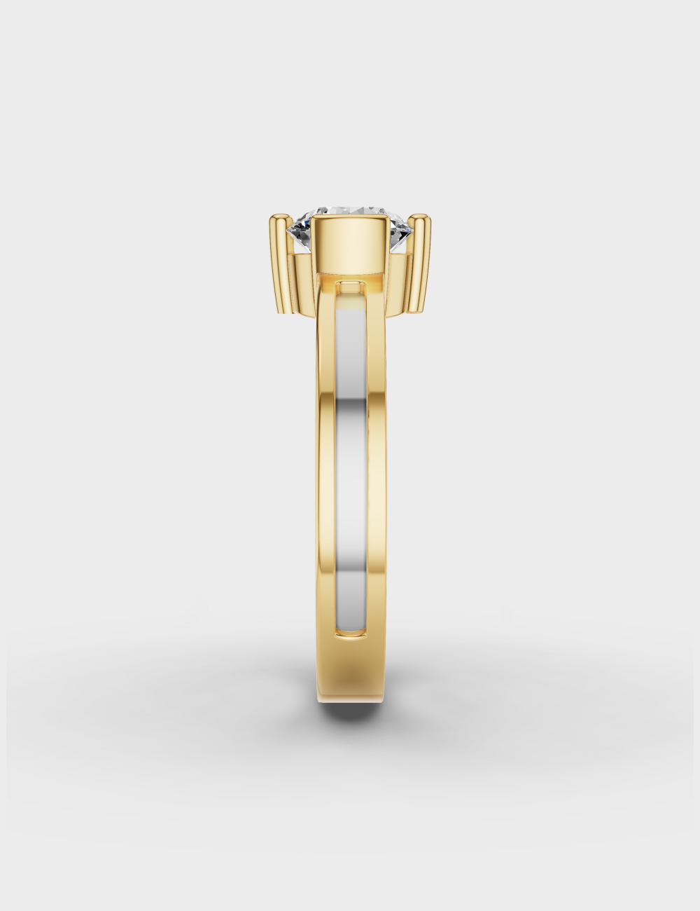 Classic Designed Men's Diamond Ring 32 cent FG-VVS, Yellow Gold, large, image 3