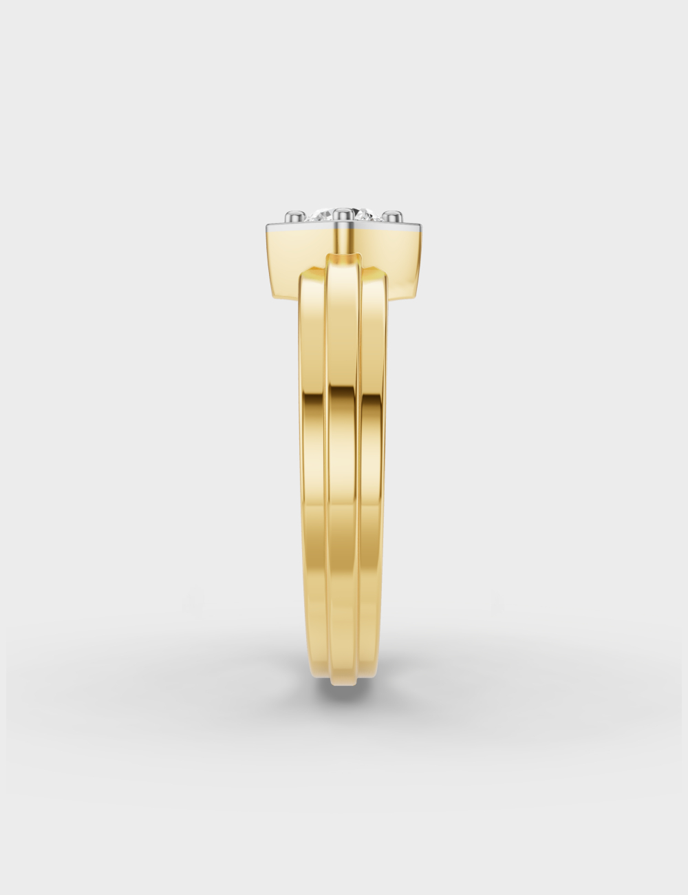 Dimensional Men's Diamond Ring 63 cent FG-VVS, Yellow Gold, large, image 3