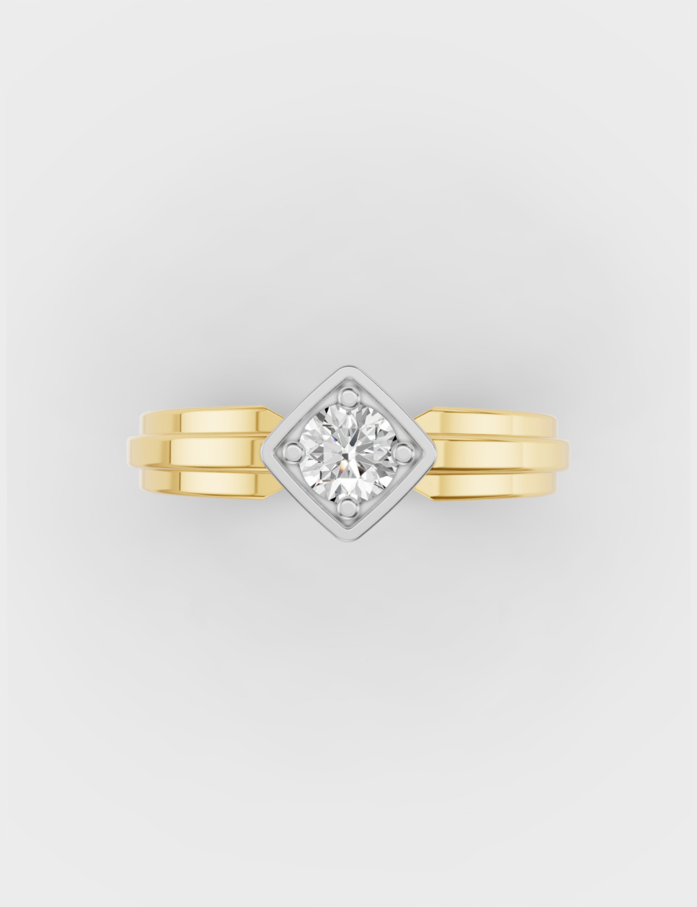 Dimensional Men's Diamond Ring 63 cent FG-VVS, Yellow Gold, large, image 4