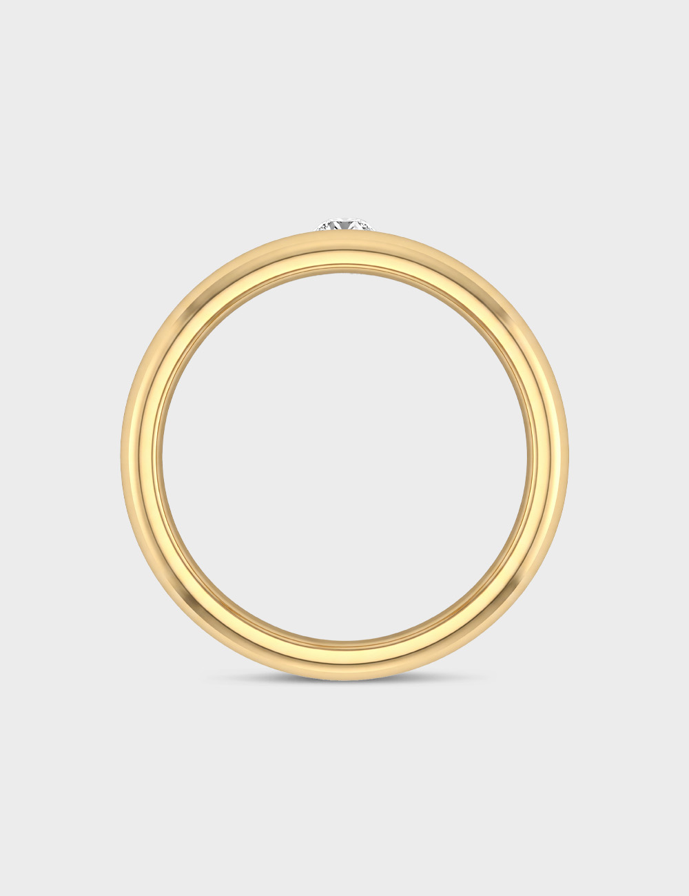 Sleek Bezel Men's Lab Grown Diamond Ring 0.1 Cent FG-VVS, Yellow Gold, large, image 4