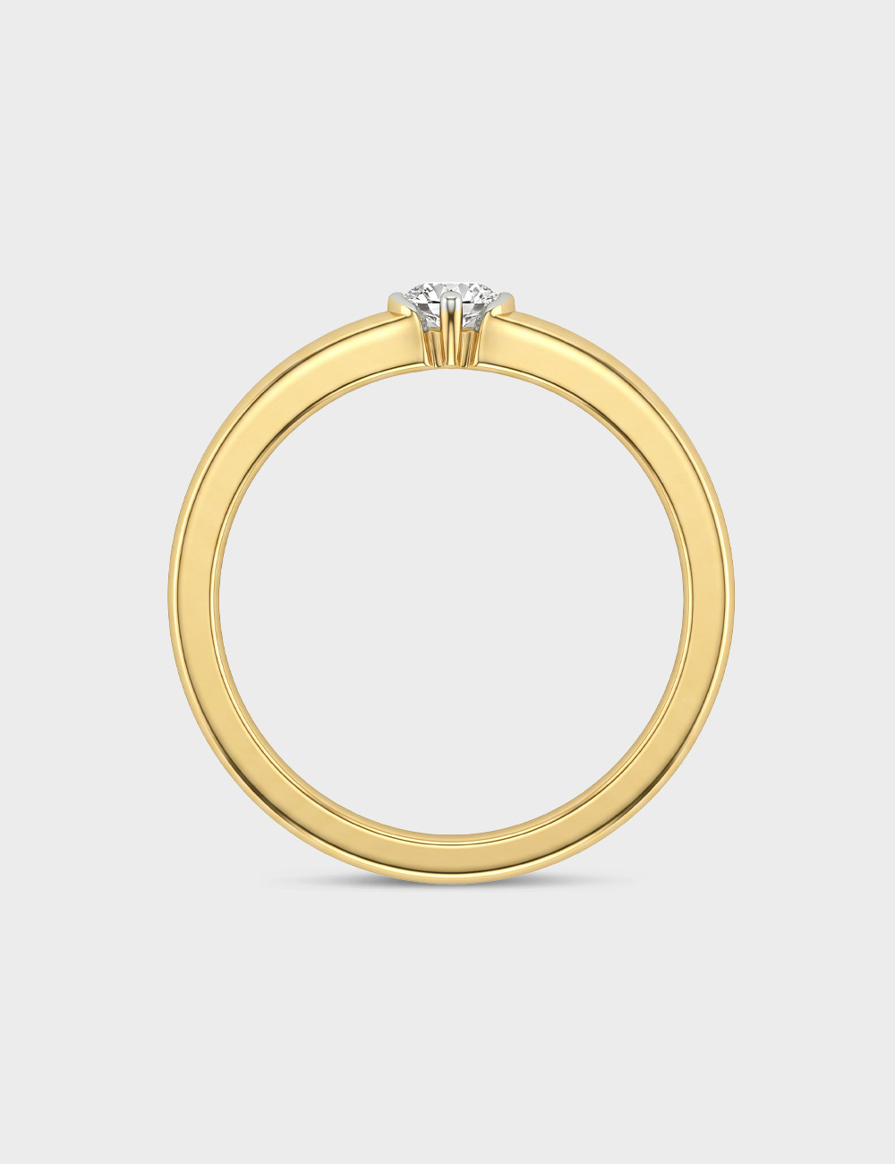 Dual-Line Men's Lab Grown Diamond Ring 0.27 Cent FG-VVS, Yellow Gold, large, image 4