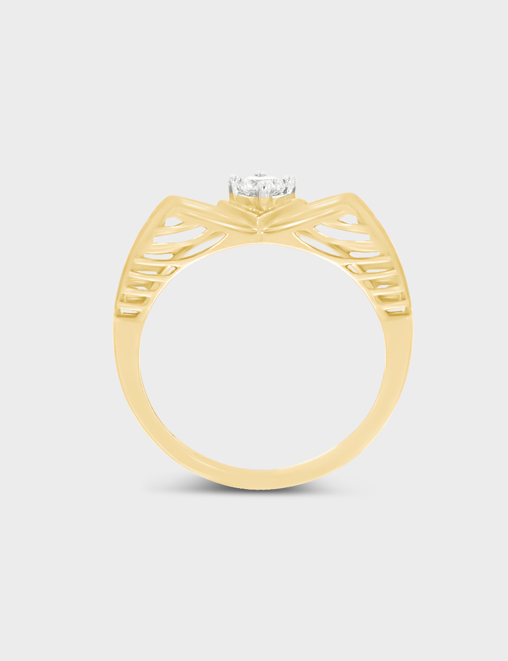 Ridgeform Men's Diamond Ring 0.22 cent FG-VVS, Yellow Gold, large, image 4