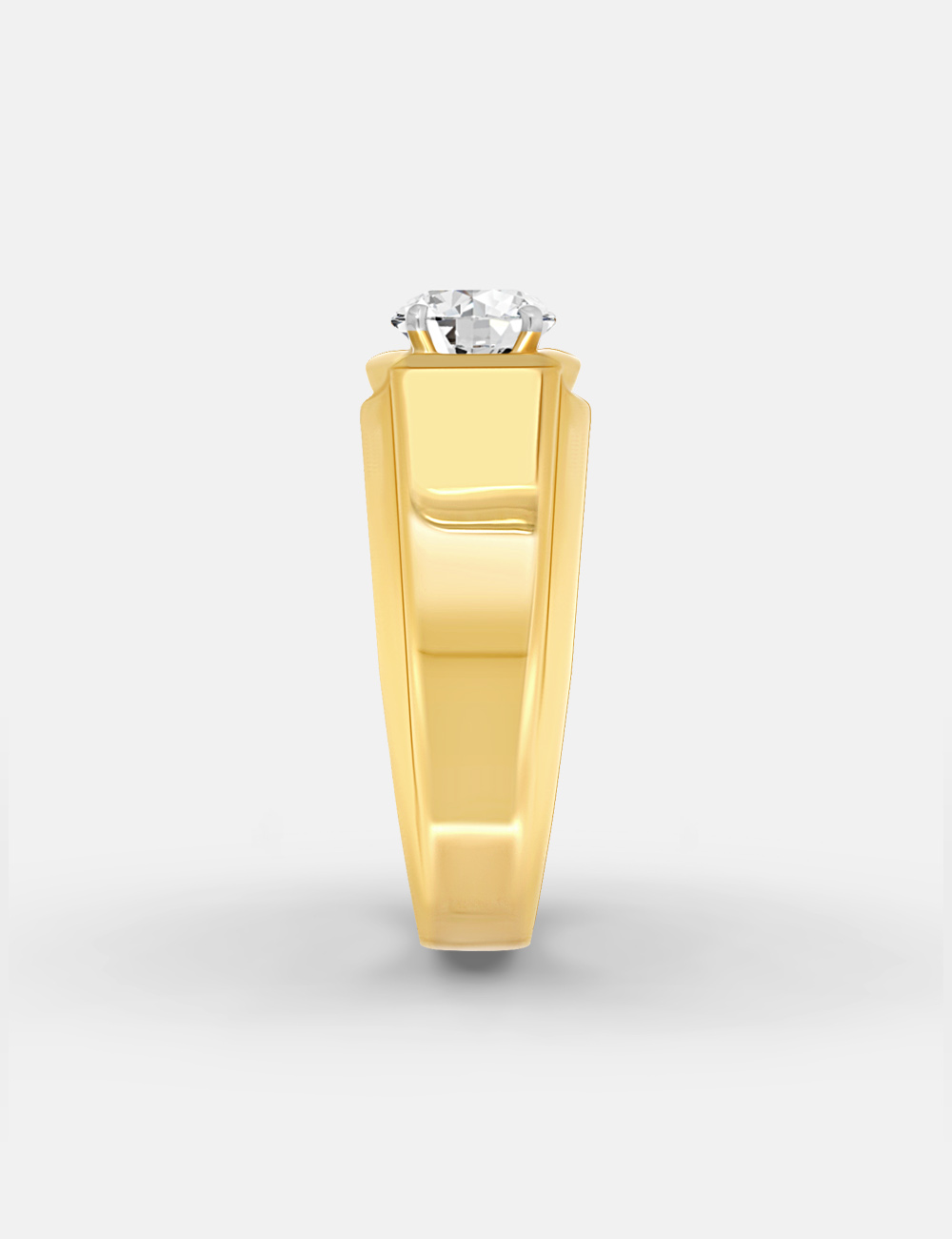 Distinguished Men's Diamond Solitaire Band 1.27 carat FG-VVS, Yellow Gold, large, image 4
