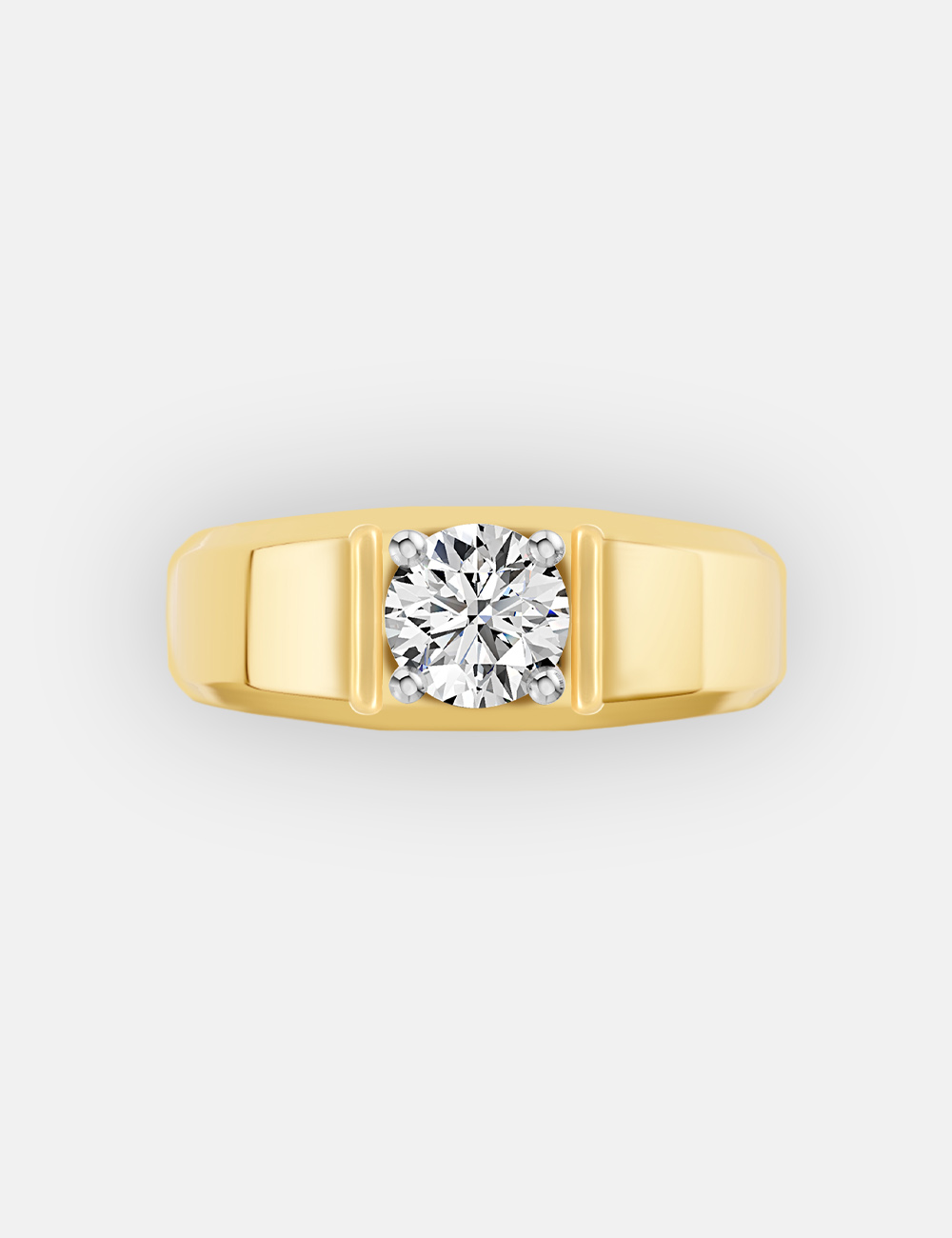 Absolute Silhouette Men's Solitaire Diamond Band 0.54 cent FG-VVS, Yellow Gold, large, image 2