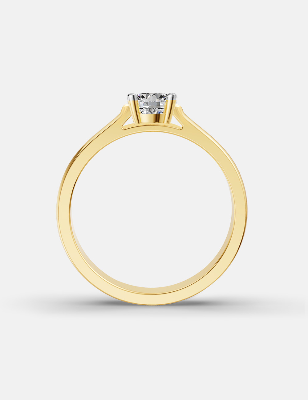 Absolute Silhouette Men's Solitaire Diamond Band 0.54 cent FG-VVS, Yellow Gold, large, image 3