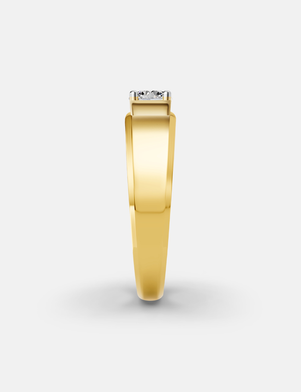 Absolute Silhouette Men's Solitaire Diamond Band 0.54 cent FG-VVS, Yellow Gold, large, image 4