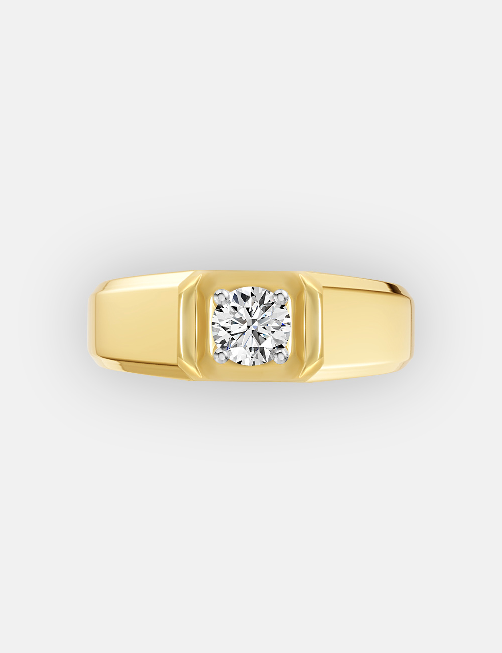 The Milestone Men's Solitaire Diamond Band 0.56 cent FG-VVS, Yellow Gold, large, image 2