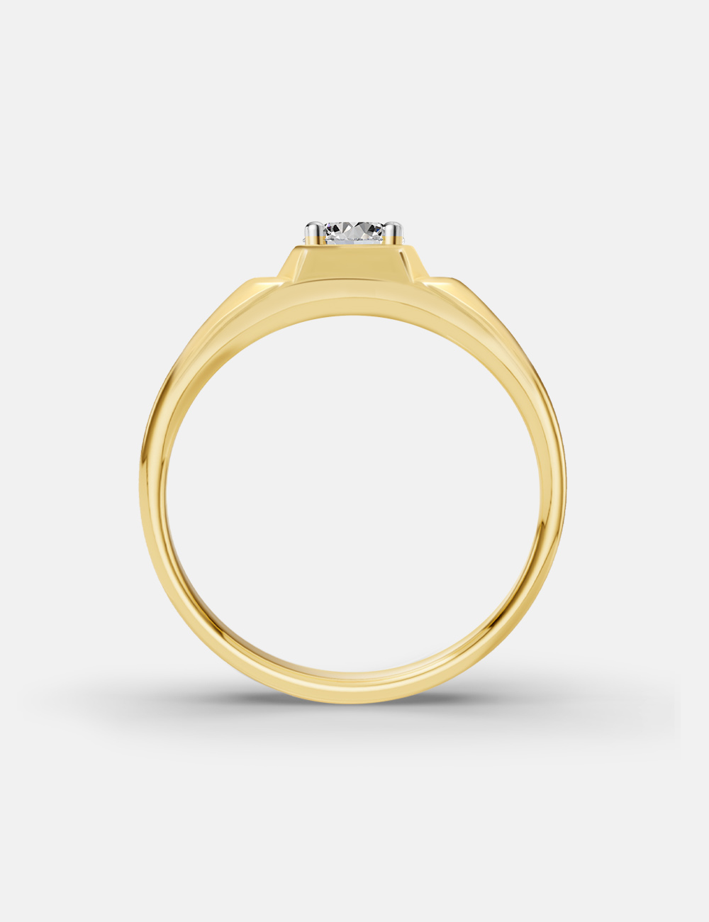 The Milestone Men's Solitaire Diamond Band 0.56 cent FG-VVS, Yellow Gold, large, image 3