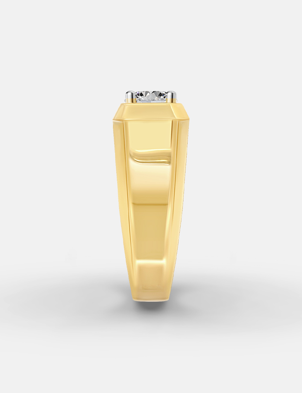 The Milestone Men's Solitaire Diamond Band 0.56 cent FG-VVS, Yellow Gold, large, image 4