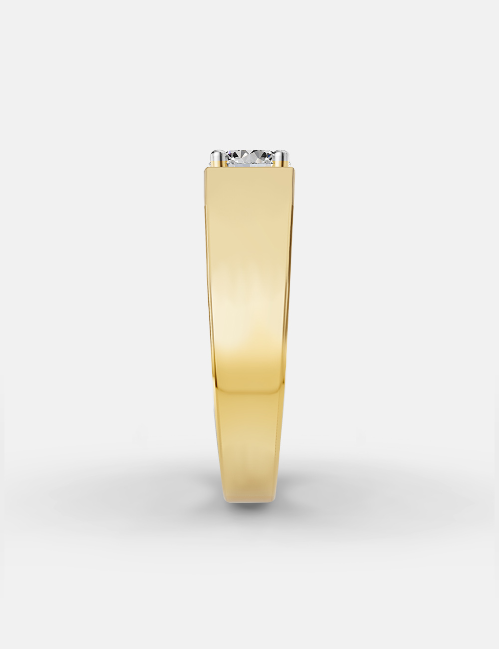 Elevate Men's Solitaire Diamond Ring 1.1 carat FG-VVS, Yellow Gold, large, image 4