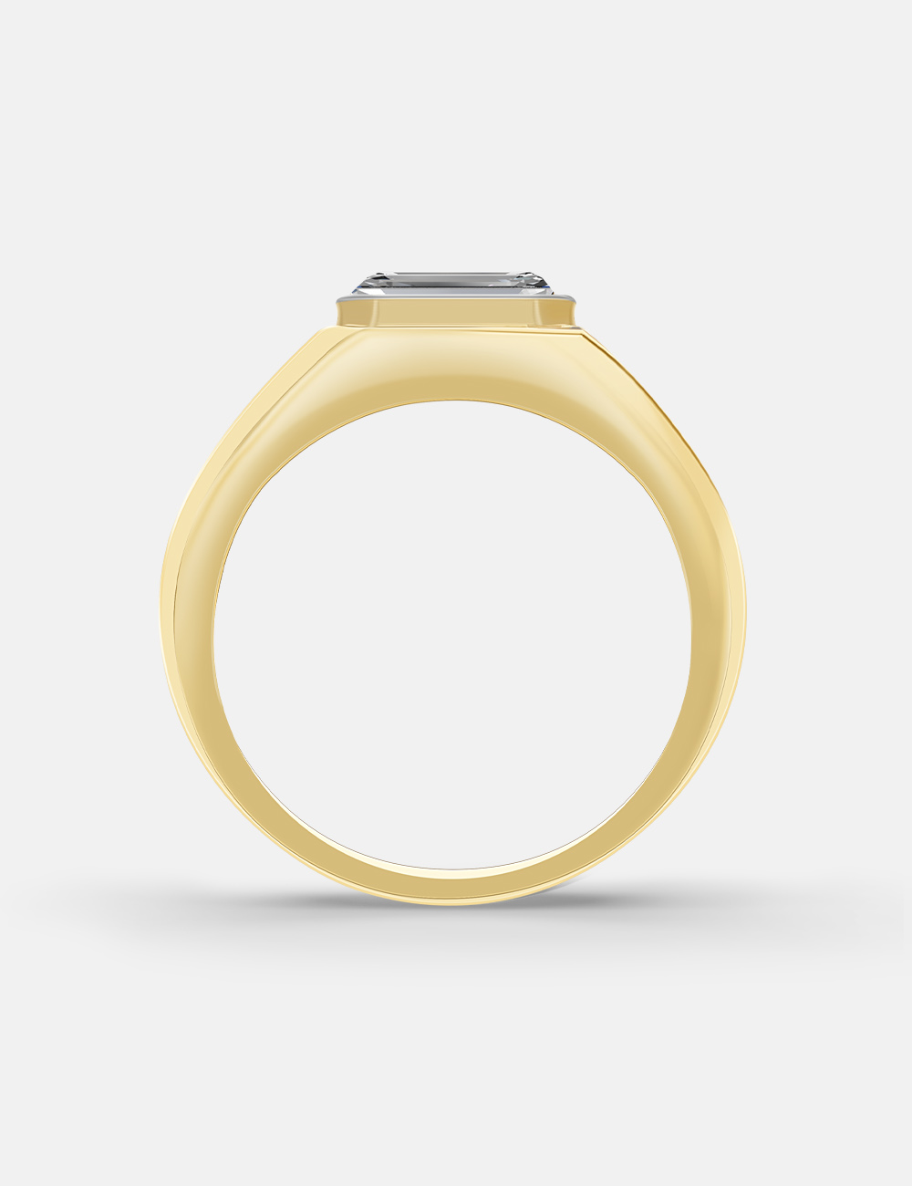 Echelon Men's Lab Grown Diamond Ring 52 Cent FG-VVS, Yellow Gold, large, image 3