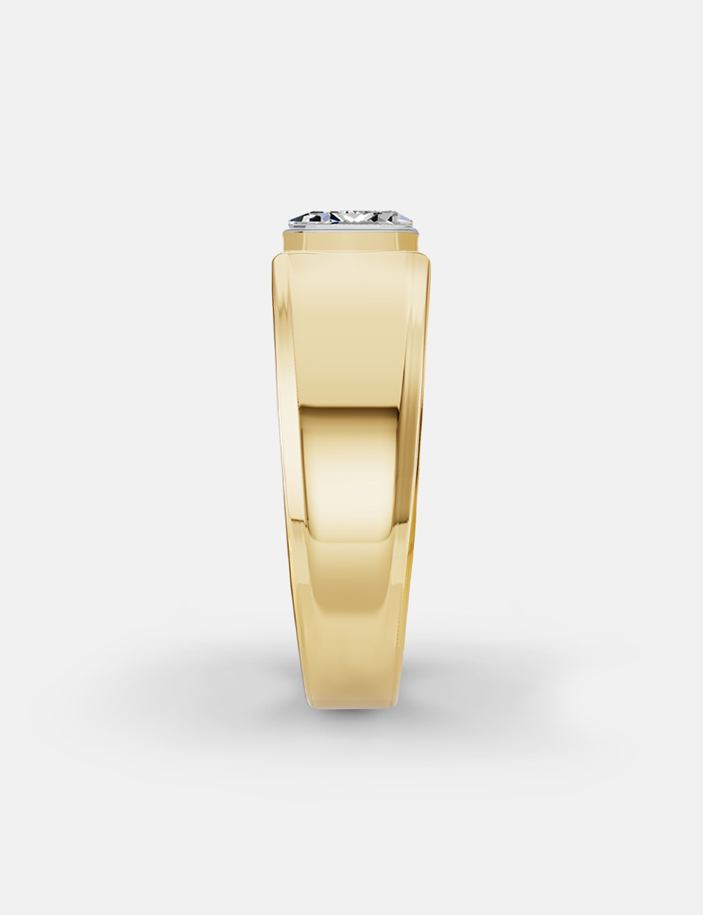 Echelon Men's Lab Grown Diamond Ring 52 Cent FG-VVS, Yellow Gold, large, image 4