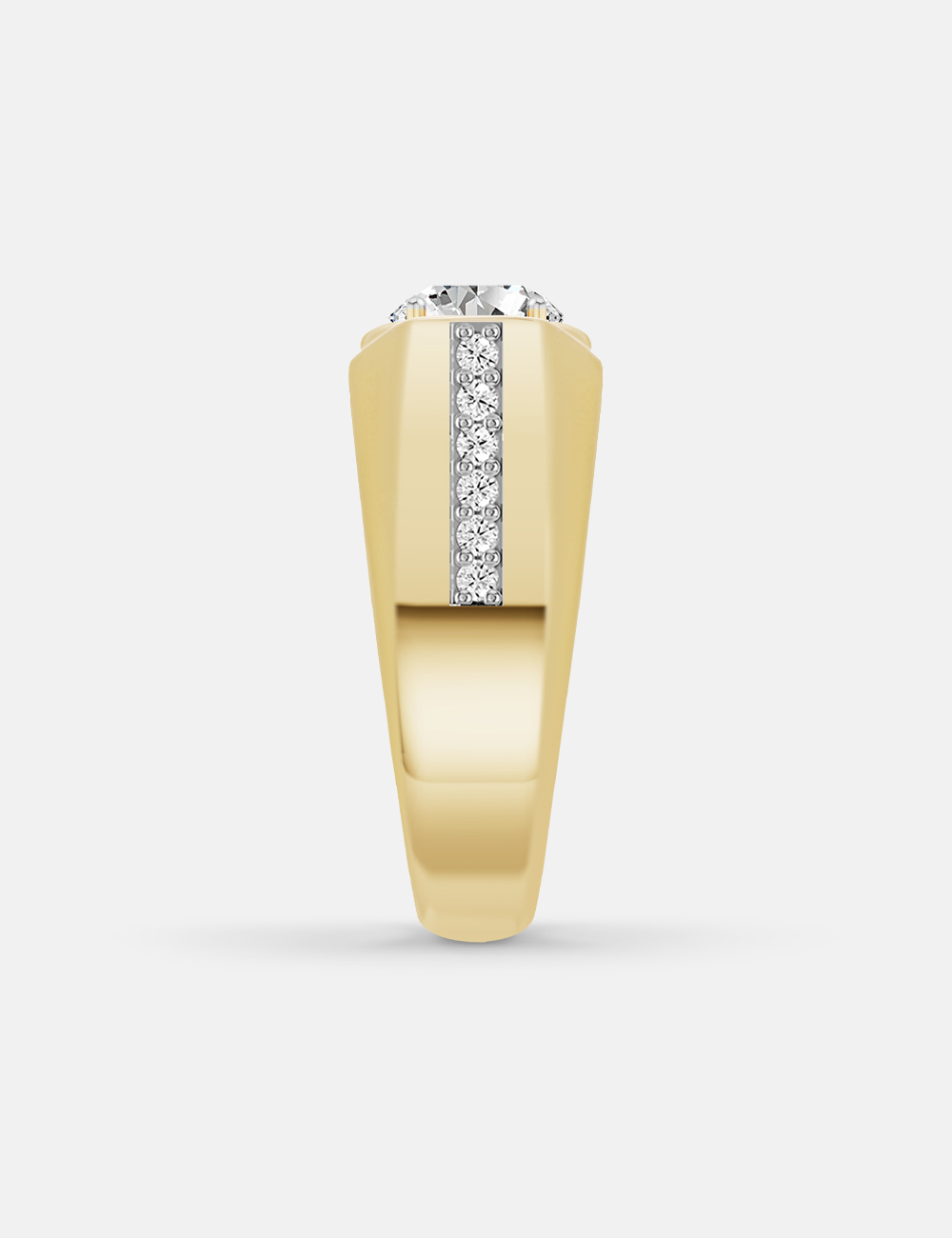 Sovereign Accent Men's Lab Grown Diamond Ring 68 Cent FG-VVS, Yellow Gold, large, image 4