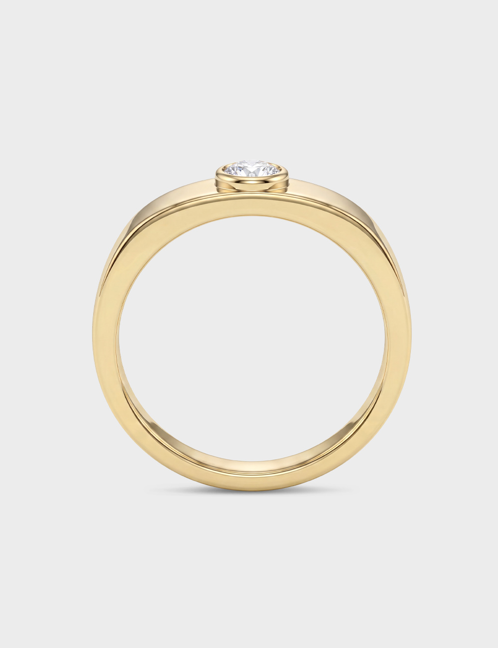Sleek Split Men's Lab Grown Diamond Ring 0.24 Cent FG-VVS, Yellow Gold, large, image 4