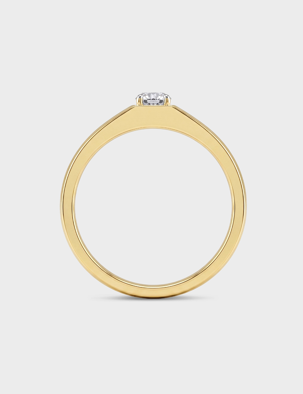 Threadline Men's Lab Grown Diamond Ring 0.18 Cent FG-VVS, Yellow Gold, large, image 4