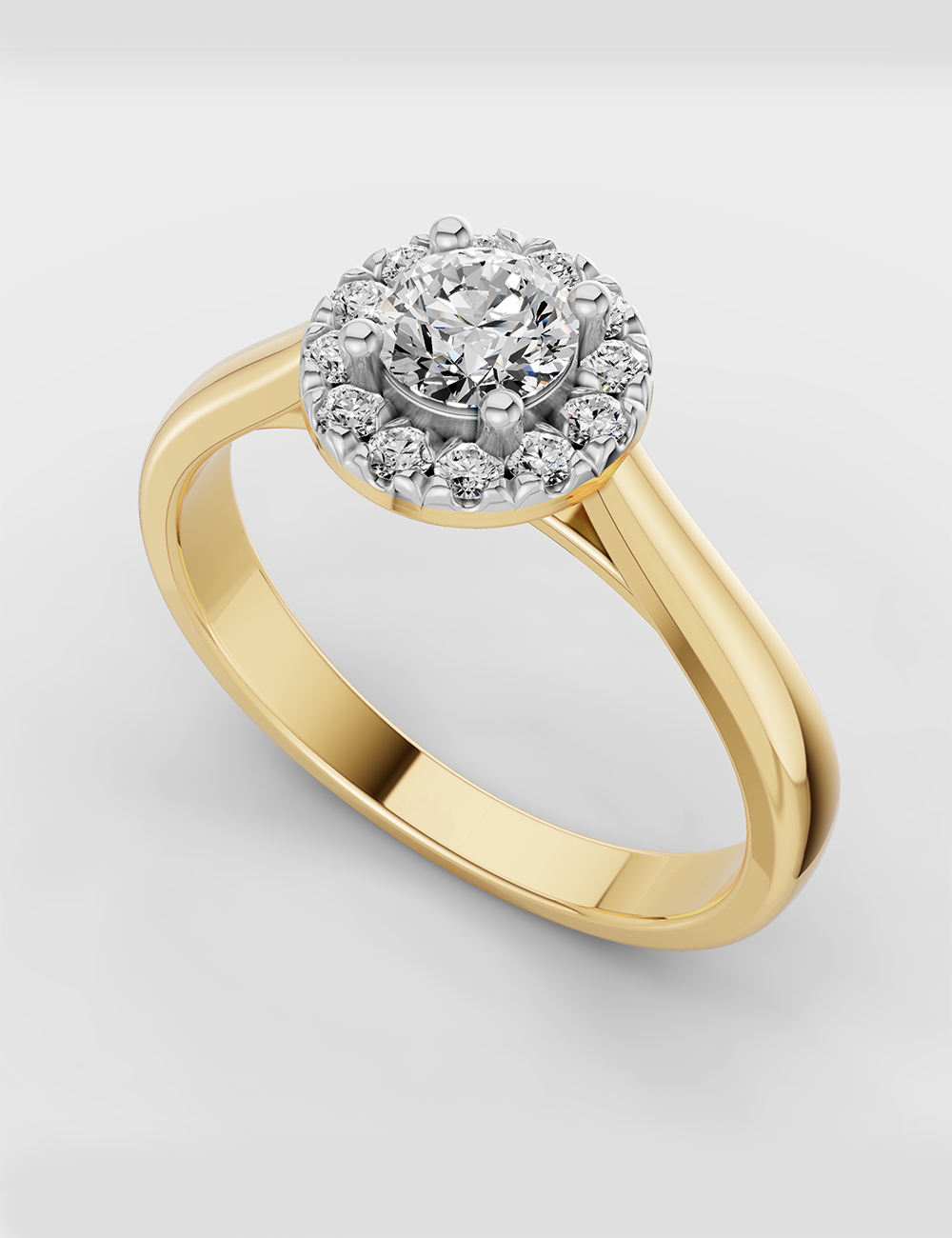 Celestial Solitaire Ring 44 cent FG-VVS, Yellow Gold, large, image 1