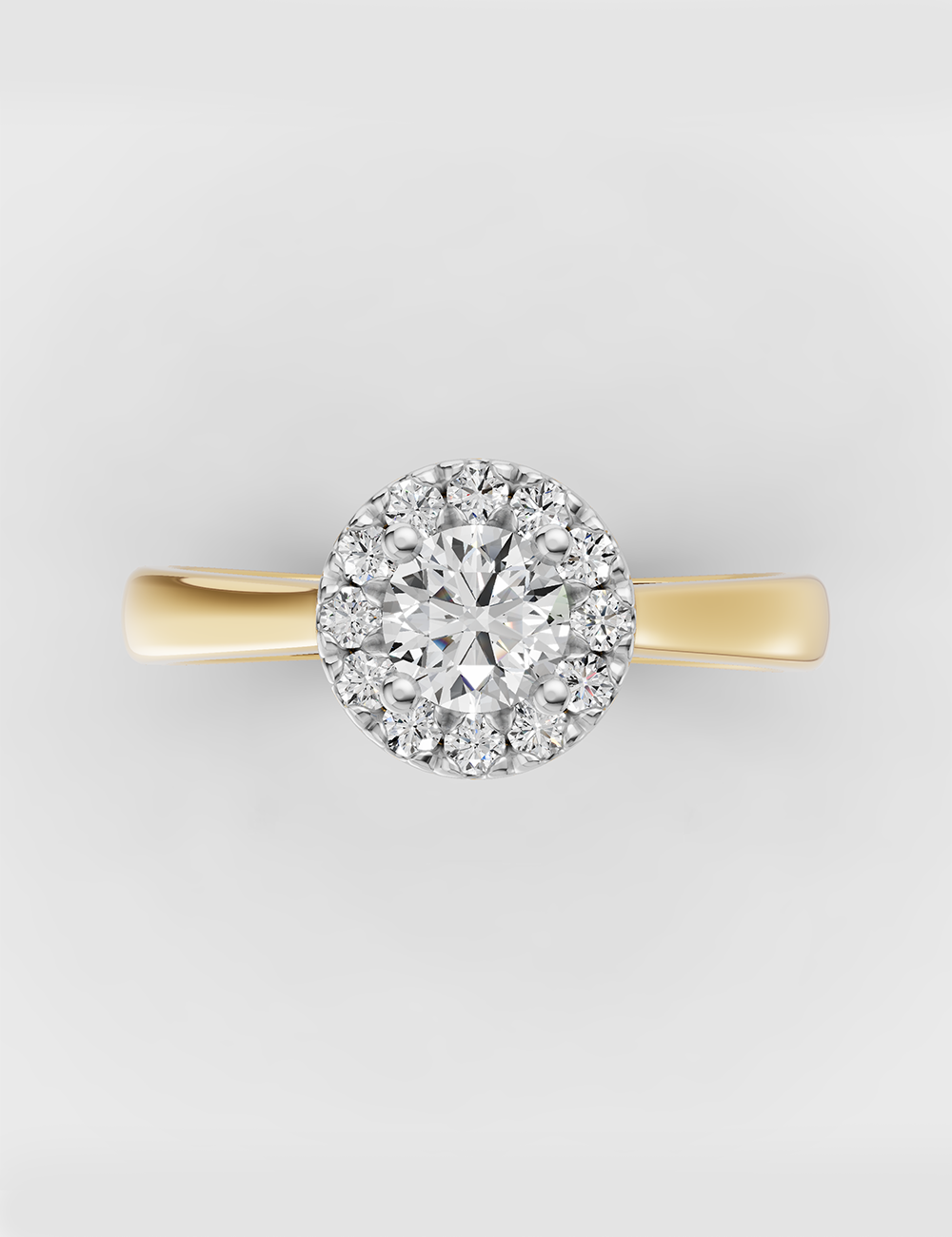 Celestial Solitaire Ring 44 cent FG-VVS, Yellow Gold, large, image 2