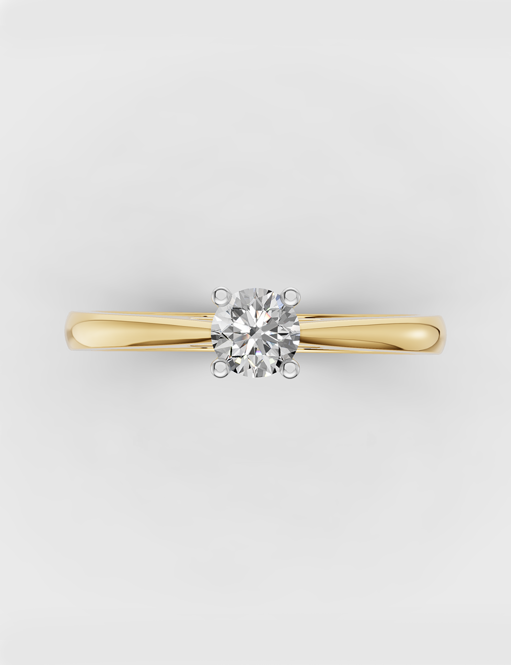 Sparkling Diamond Ring 23 cent FG-VVS, Yellow Gold, large, image 2