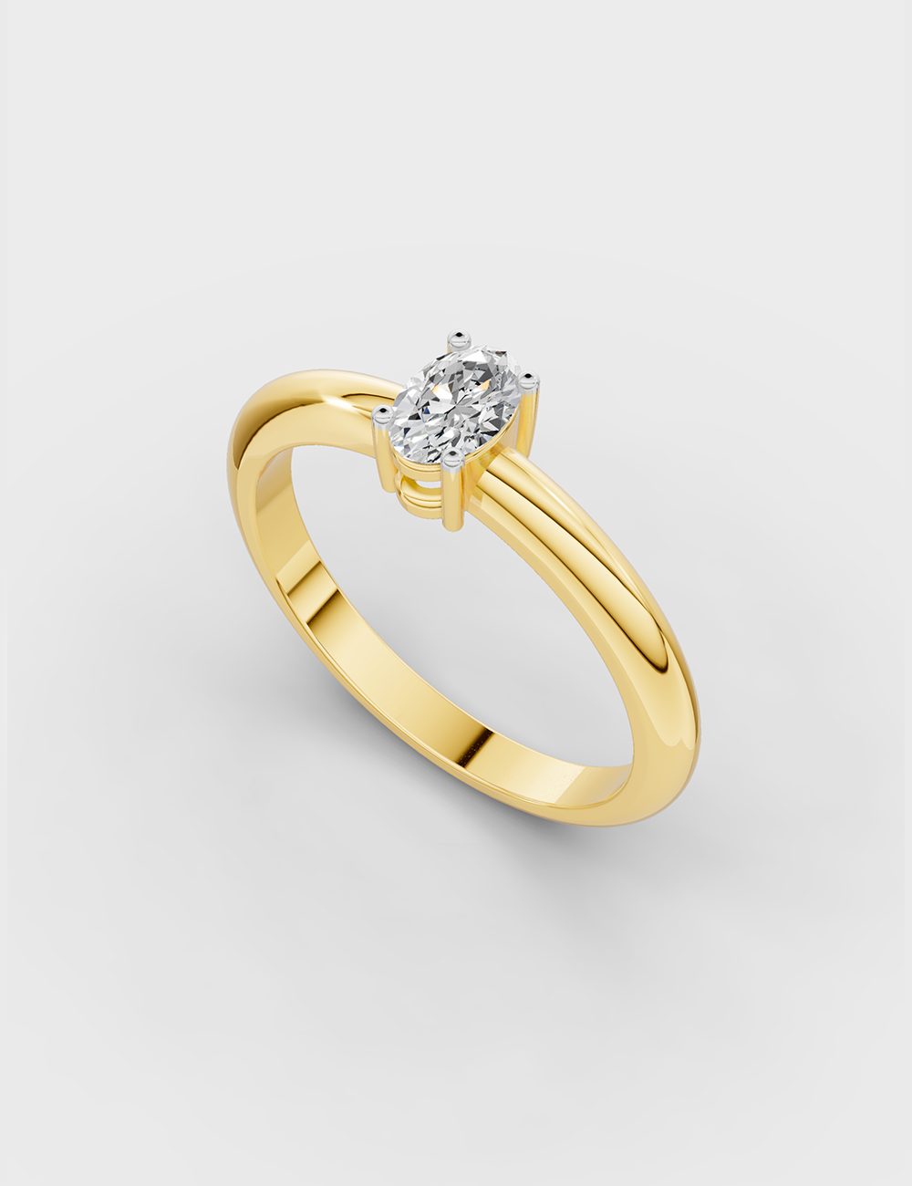 Vibrant Solitaire Ring 53 cent FG-VVS, Yellow Gold, large, image 1