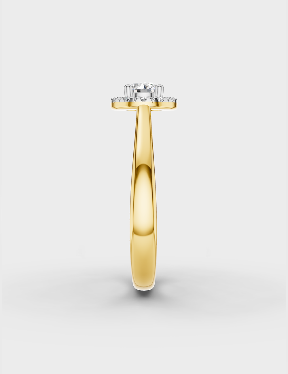 Graceful Solitaire Ring 70 cent FG-VVS, Yellow Gold, large, image 3