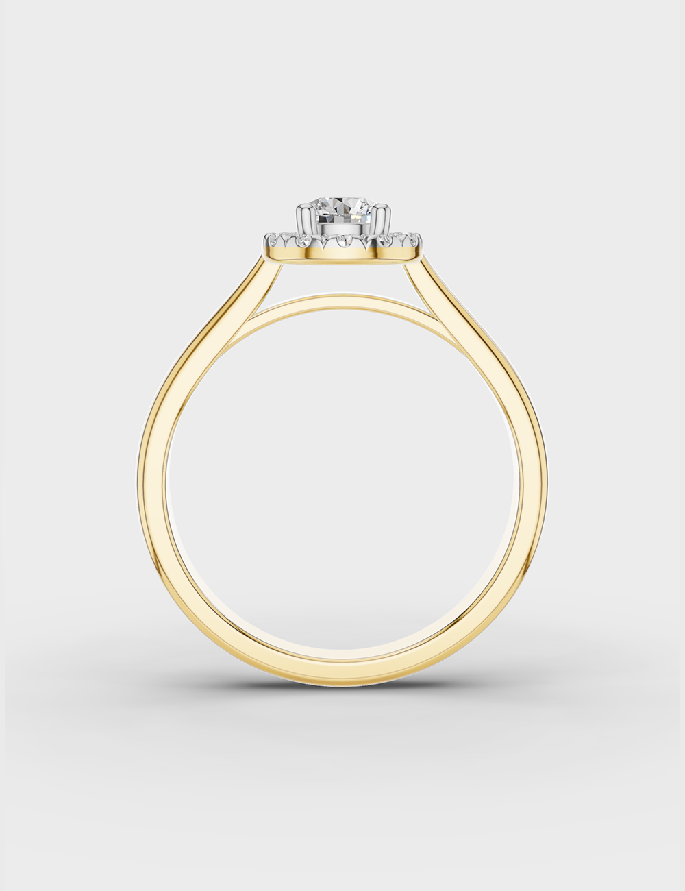 Graceful Solitaire Ring 70 cent FG-VVS, Yellow Gold, large, image 4