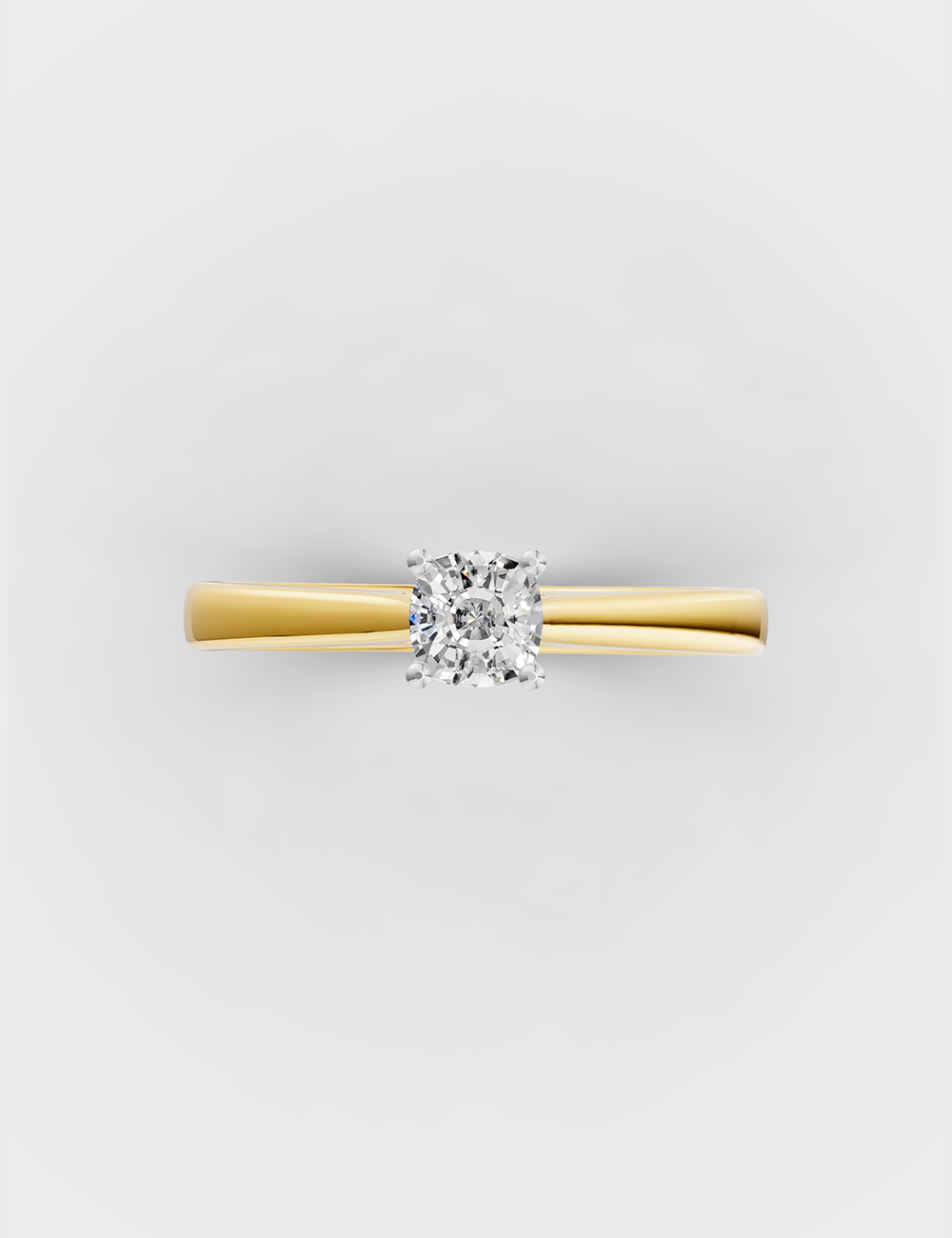 Majestic Solitaire Ring 51 cent FG-VVS, Yellow Gold, large, image 2