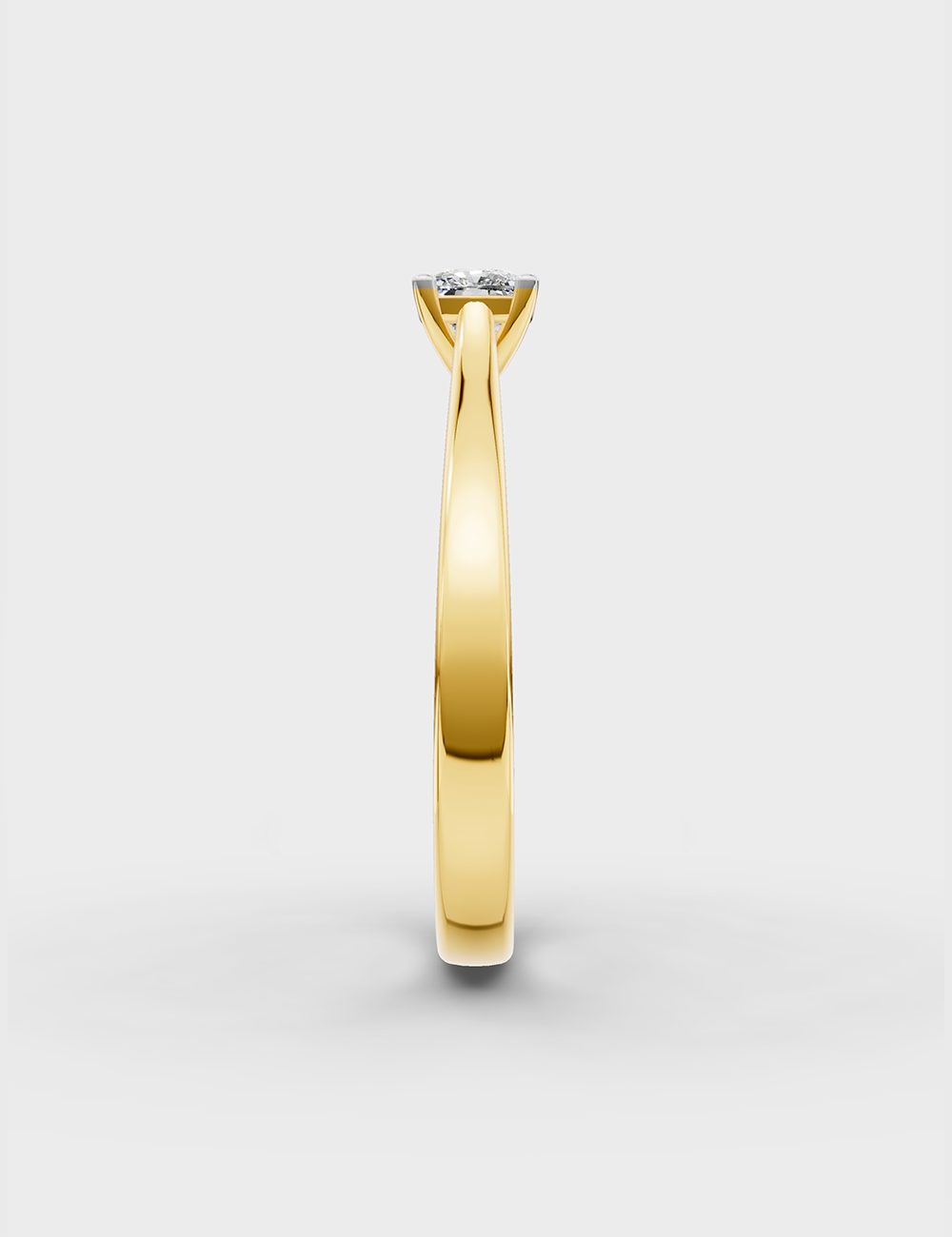 Majestic Solitaire Ring 51 cent FG-VVS, Yellow Gold, large, image 3