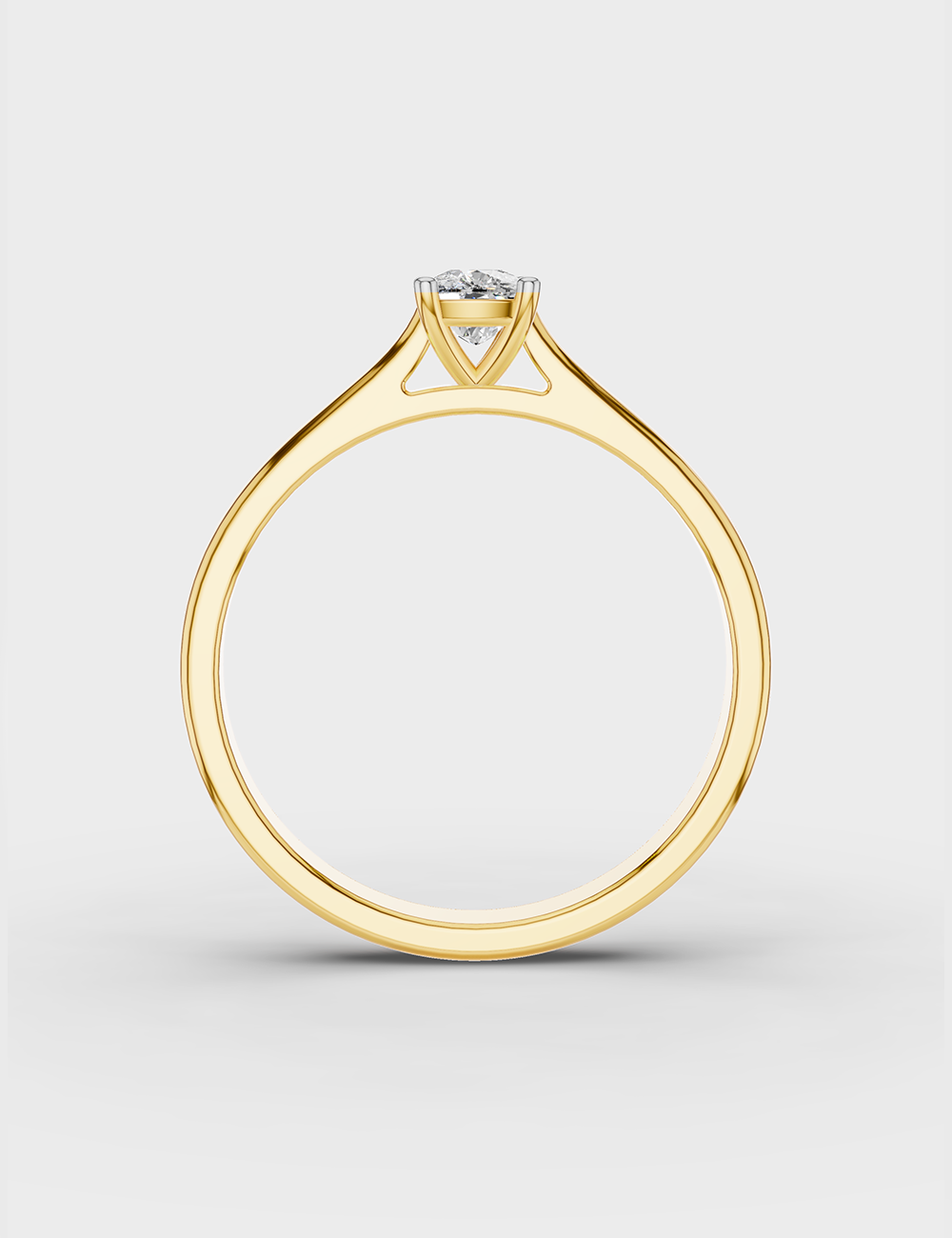 Majestic Solitaire Ring 51 cent FG-VVS, Yellow Gold, large, image 4