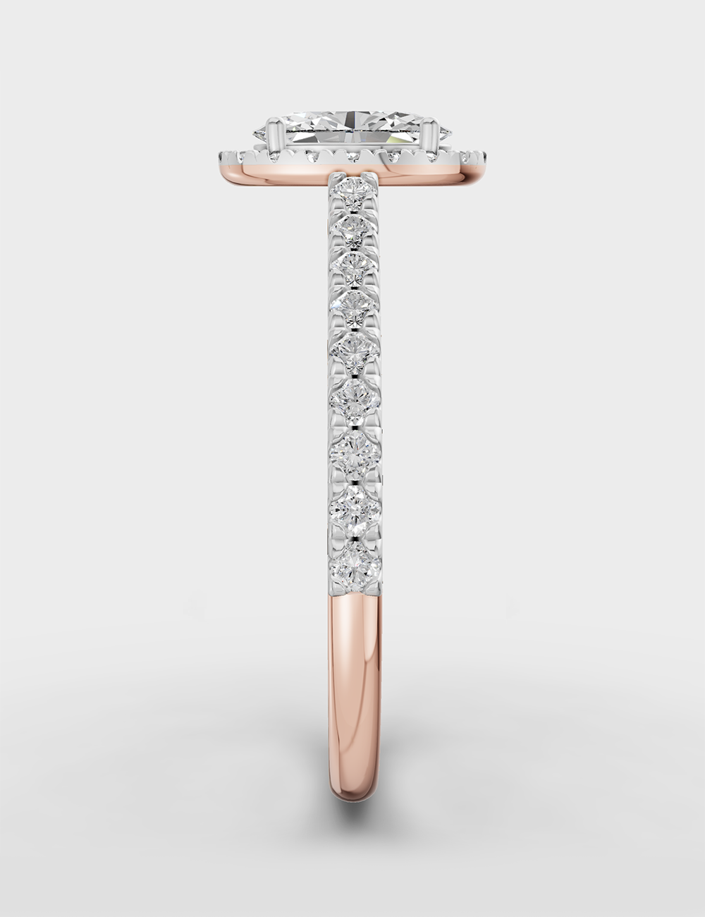 Gleaming Lab Grown Diamond Ring 72 Cent FG-VVS, Rose Gold, large, image 3