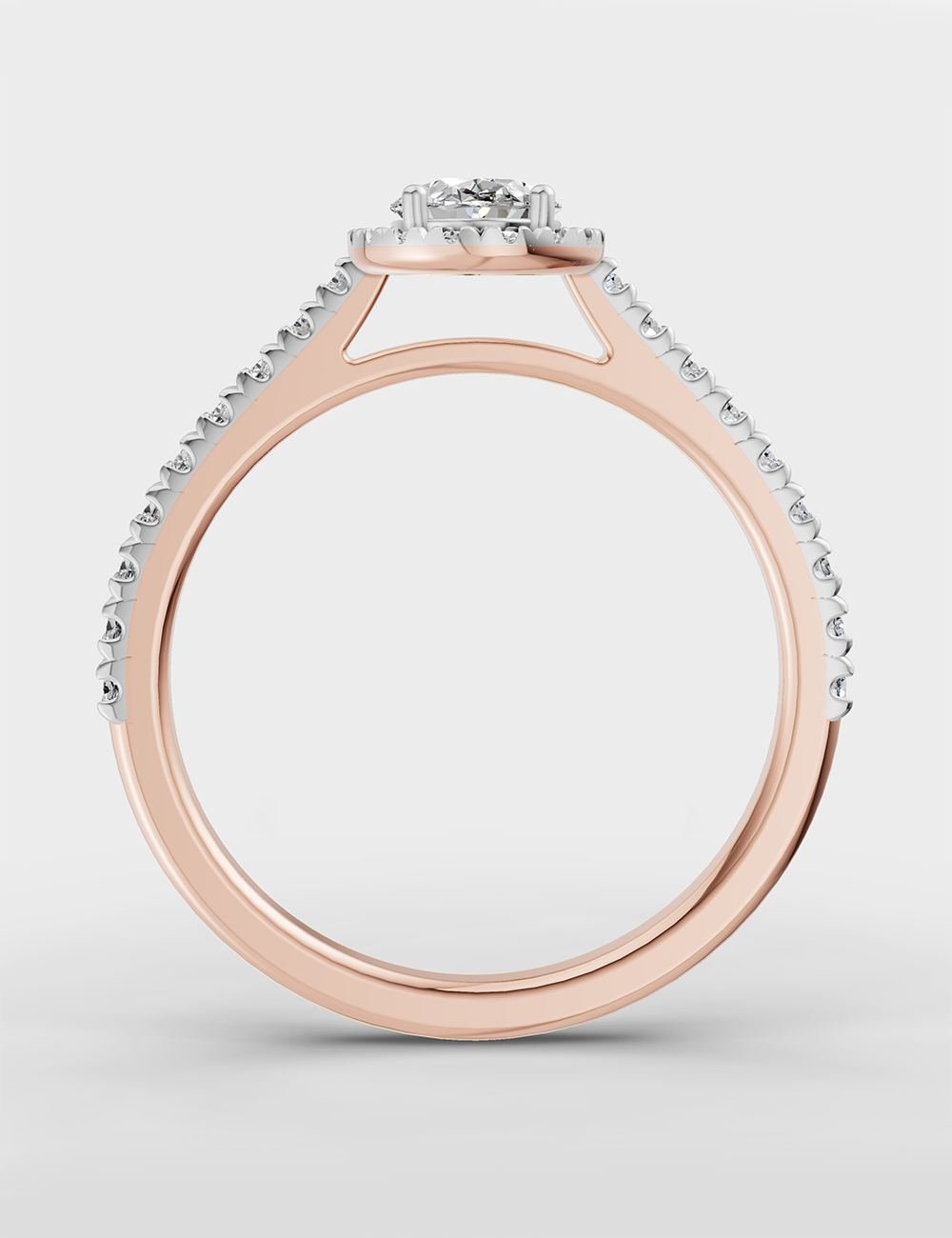 Gleaming Lab Grown Diamond Ring 72 Cent FG-VVS, Rose Gold, large, image 4