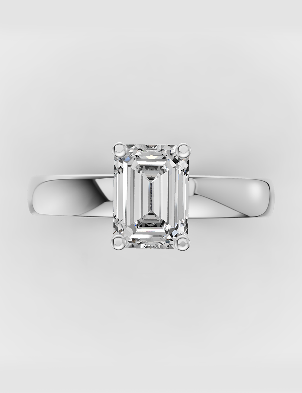 Serene Solitaire Ring 1 carat FG-VVS, White Gold, large, image 2