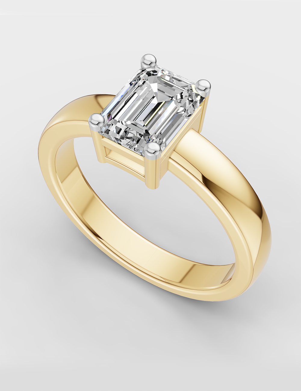 Serene Solitaire Ring 1 carat FG-VVS, Yellow Gold, large, image 1