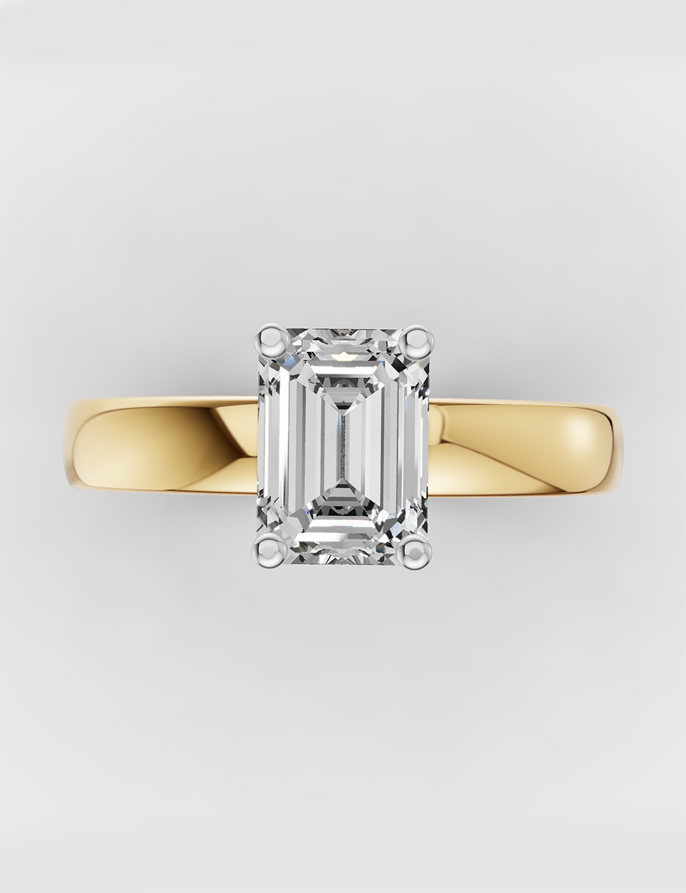 Serene Solitaire Ring 1 carat FG-VVS, Yellow Gold, large, image 2