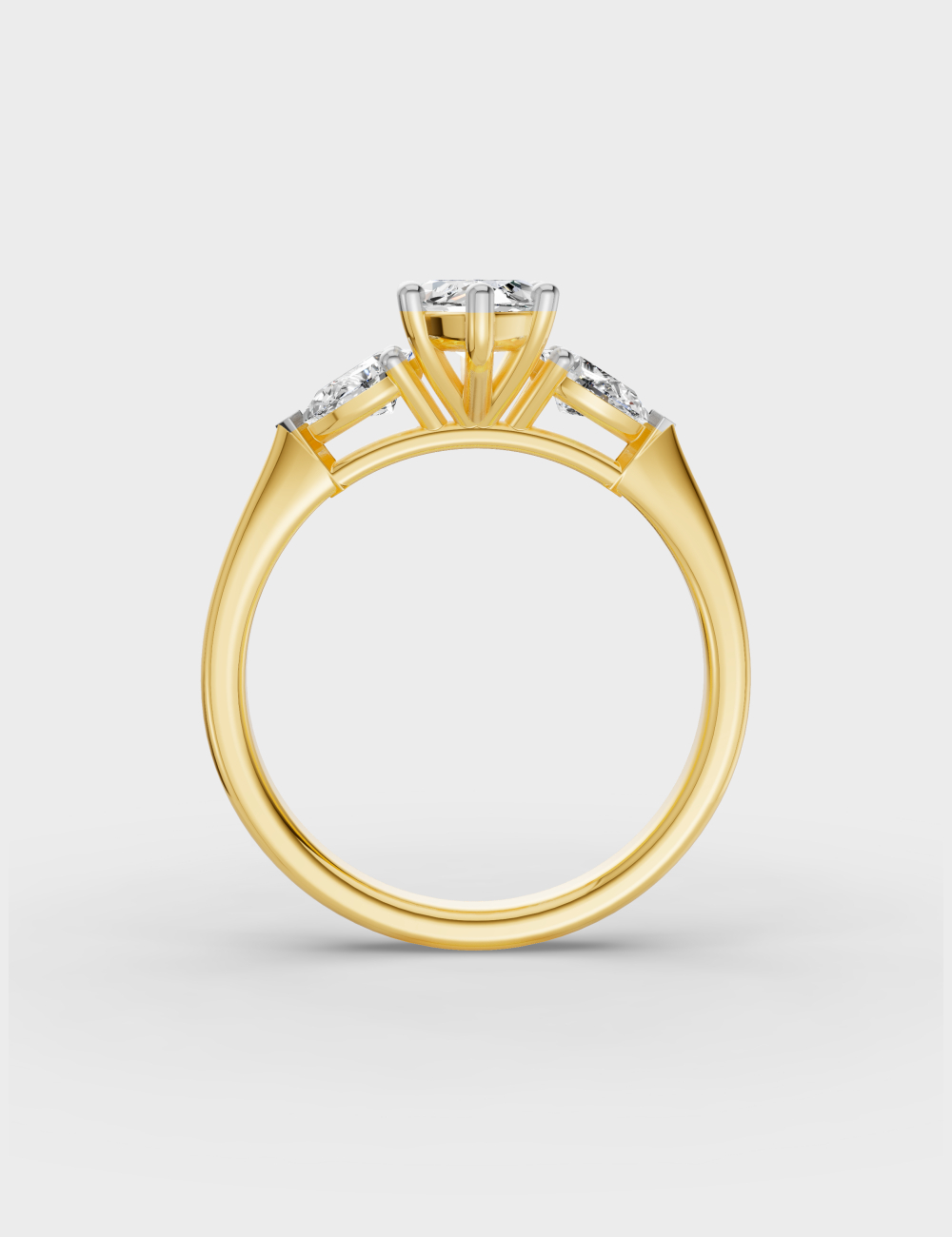 Fancy Cuts Diamond Ring 1.47 carat FG-VVS, Yellow Gold, large, image 2