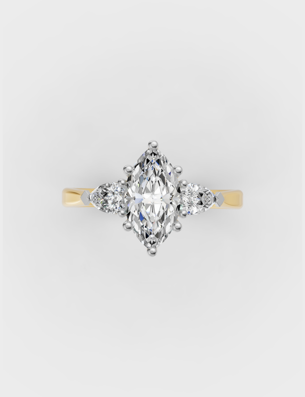 Fancy Cuts Diamond Ring 1.47 carat FG-VVS, Yellow Gold, large, image 4