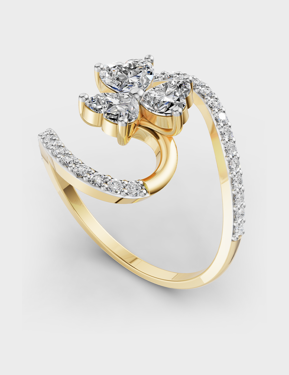 Blooming Diamond Ring 1.10 carat FG-VVS, Yellow Gold, large, image 1