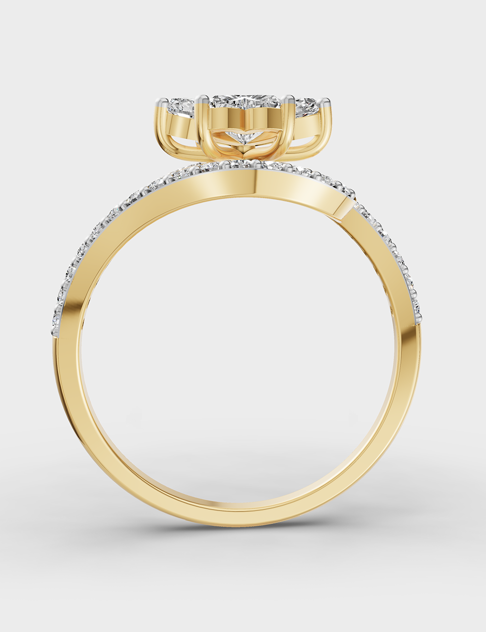 Blooming Diamond Ring 1.10 carat FG-VVS, Yellow Gold, large, image 4