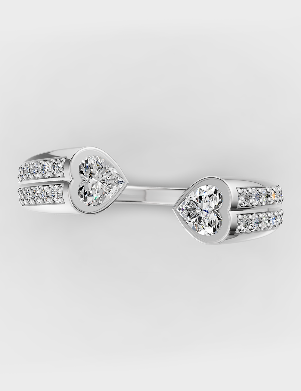 Lovable Diamond Ring 59 cent FG-VVS, White Gold, large, image 2